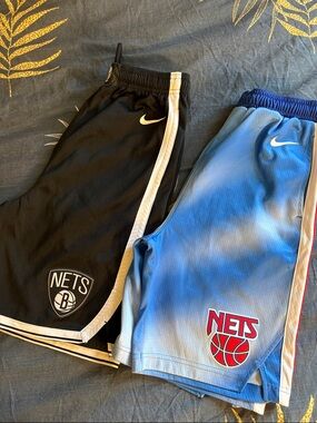 Nike Kids Brooklyn Nets Shorts - Black & Blue